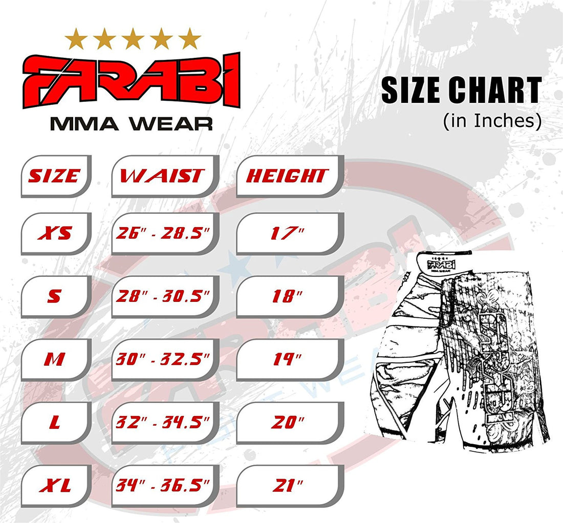 FARABI MMA Shorts Training Cage Fight Kick Boxing Muay Thai Pant Fight Short Farabi Sports