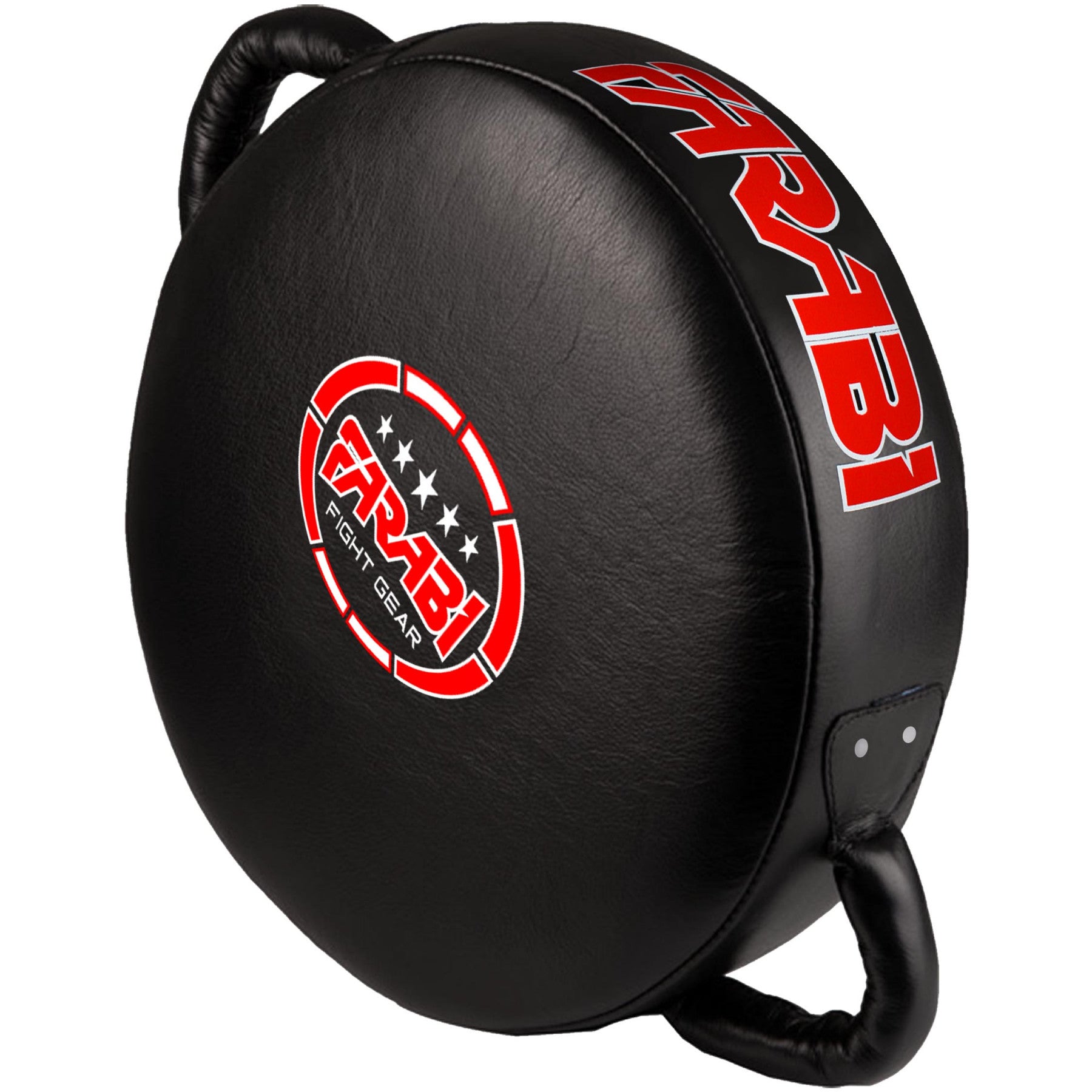 Farabi Sports boxing focus mitt with a sleek black design, featuring the brand logo for durability and style.