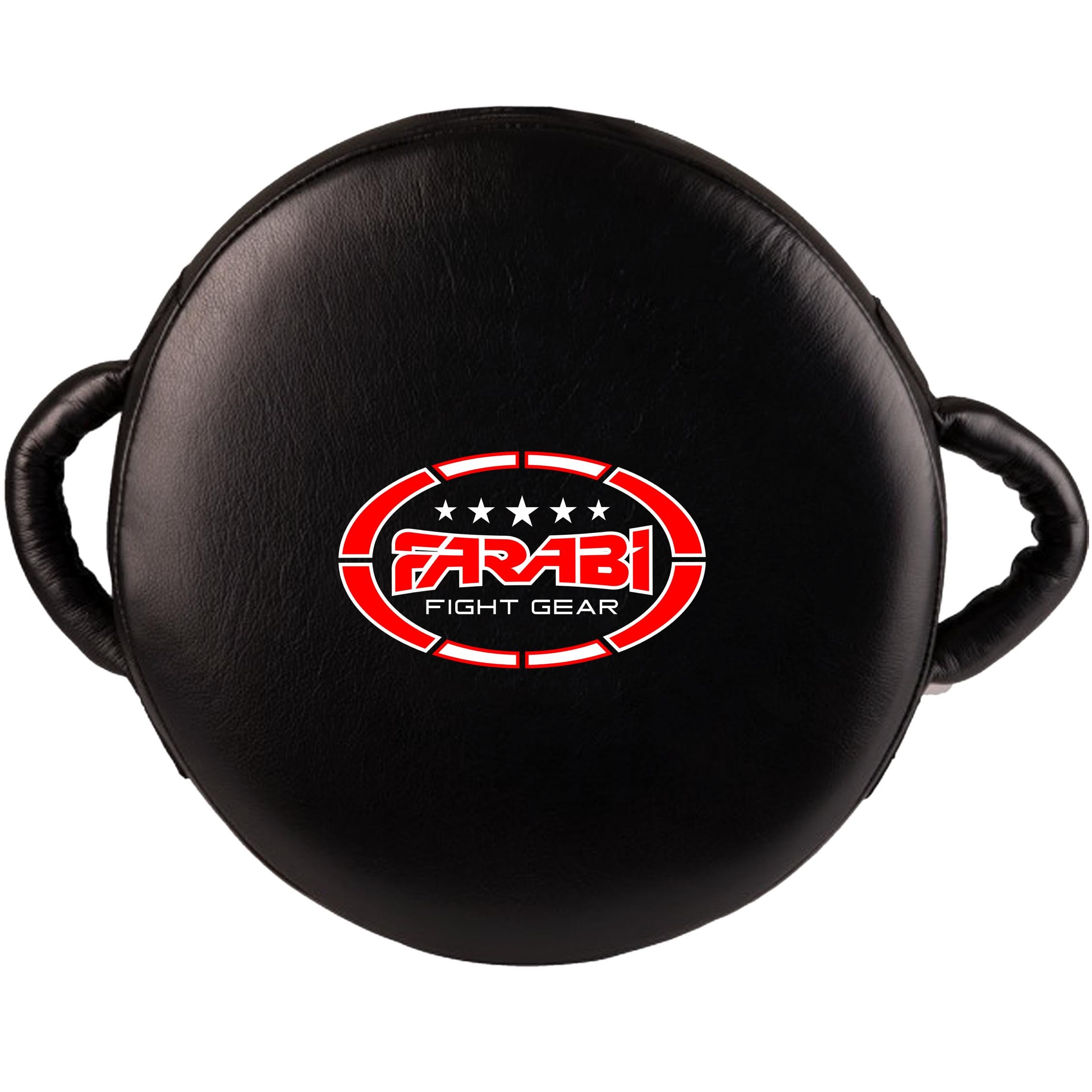 Farabi Sports boxing focus mitt with a sleek black design, featuring the brand logo for durability and style.