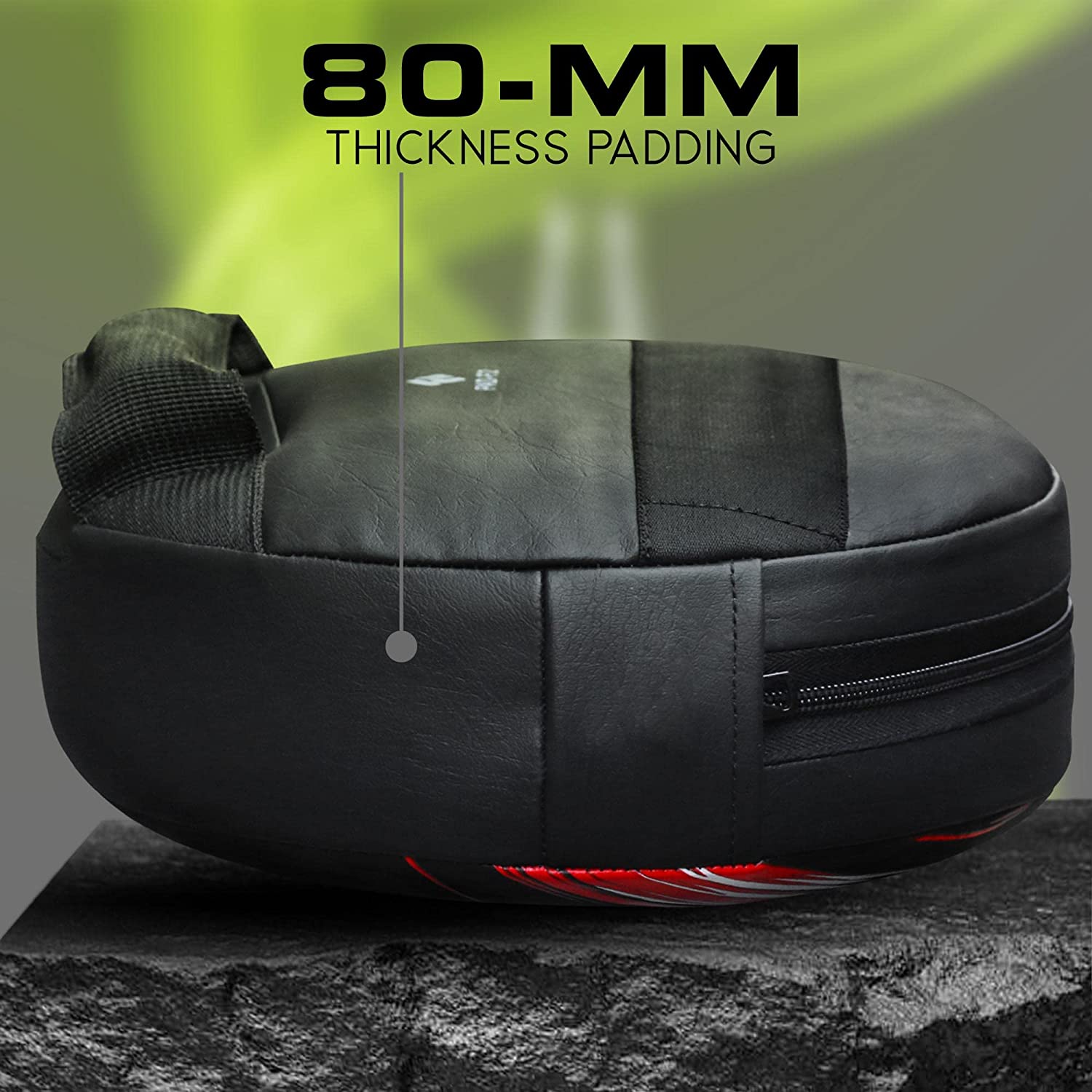 Farabi Sports focus mitt with 80mm thickness padding for durability and impact absorption during training.