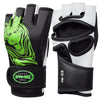 Farabi Sports MMA gloves with a bold black and white design featuring a striking green tiger graphic for durability and style.
