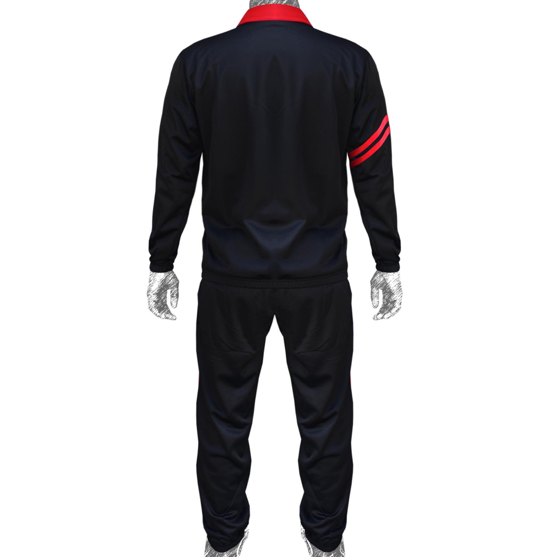 Farabi Sports tracksuit with a bold black and red design, featuring the brand logo for durability and style.