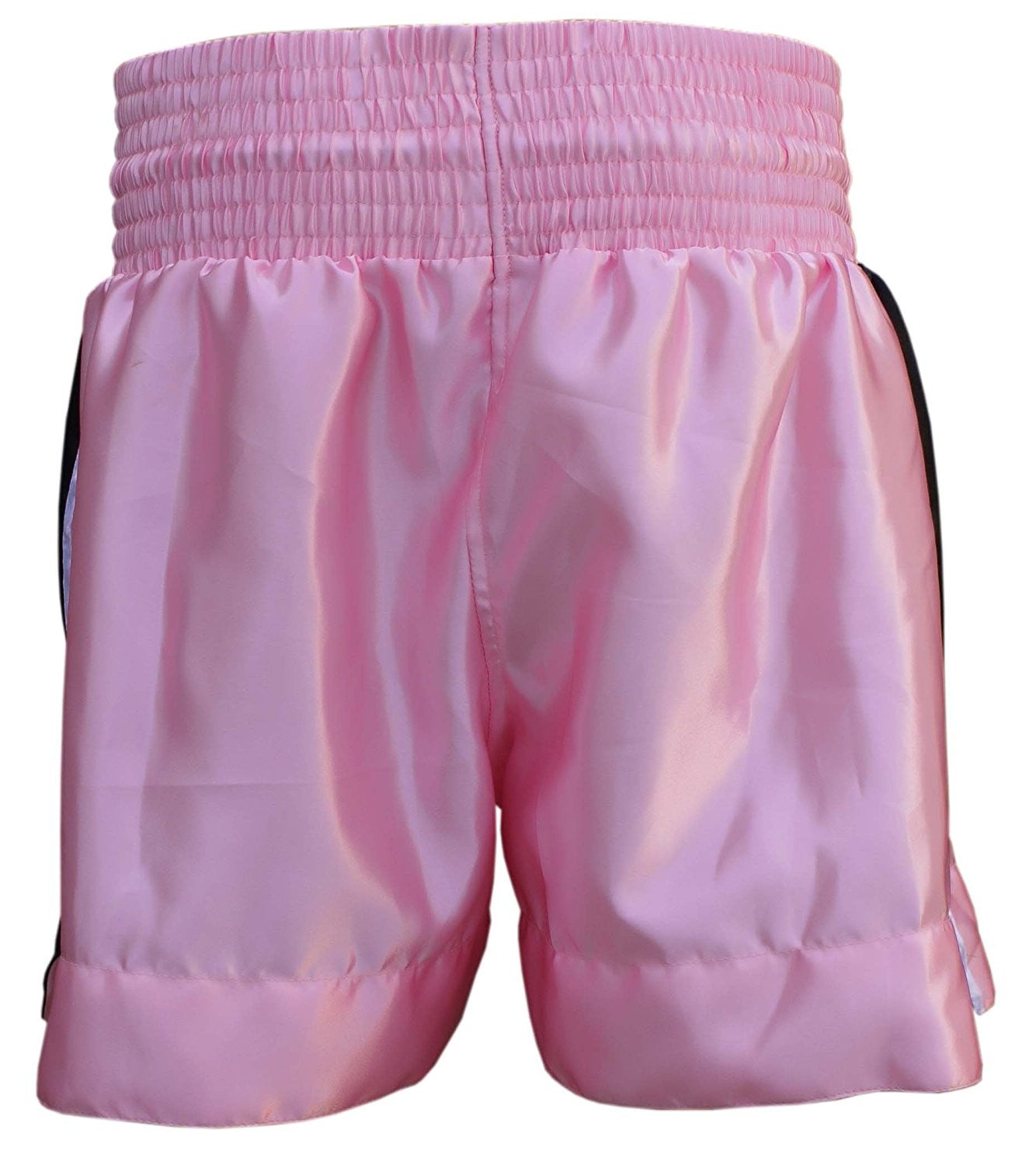Farabi Sports Muay Thai shorts with a vibrant pink design featuring bold lettering for durability and style.