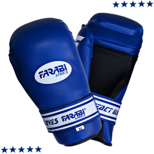 Farabi Sports semi contact boxing gloves in blue offering durability and style for training and competition.