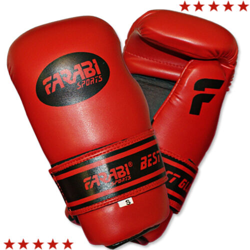 Farabi Sports semi contact boxing gloves in red offering durability and style for training and competition.