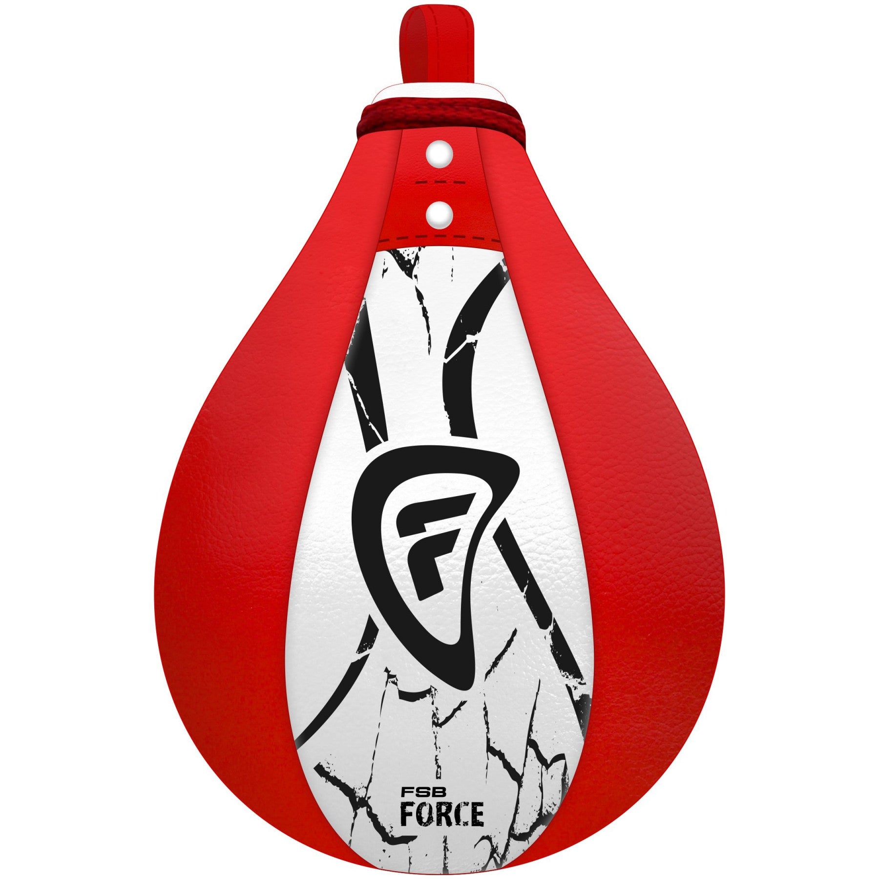Farabi Sports speed bag with a bold red and white design, featuring the brand logo for durability and style.
