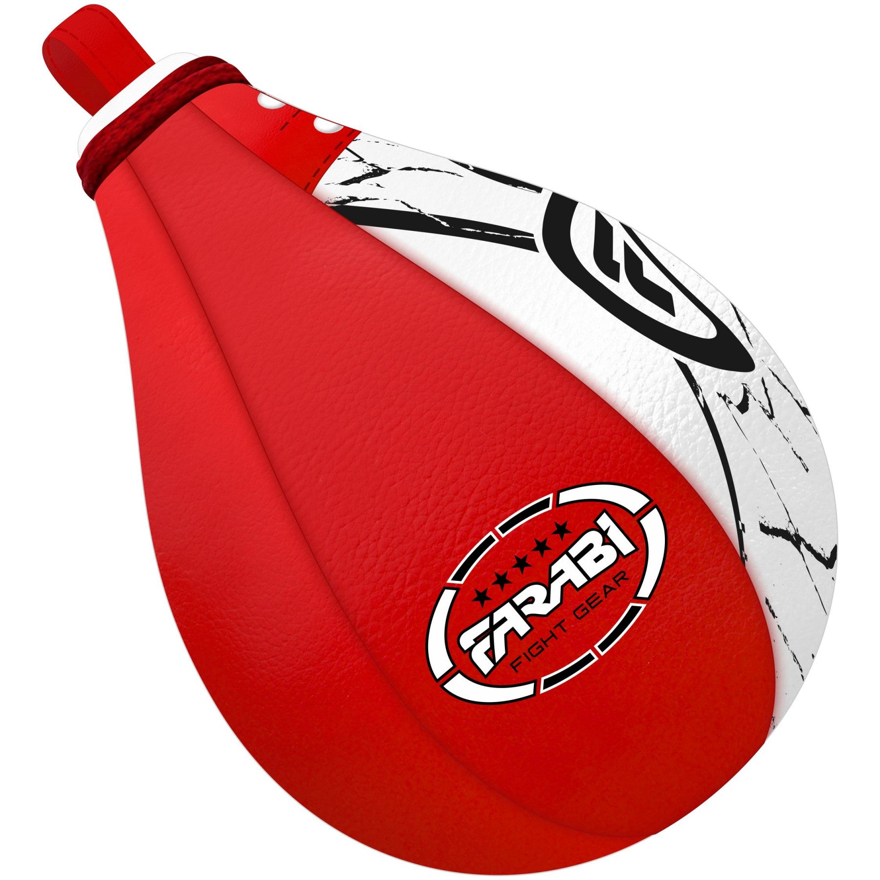 
Farabi Sports speed bag with a bold red and white design, featuring the brand logo for durability and style.
