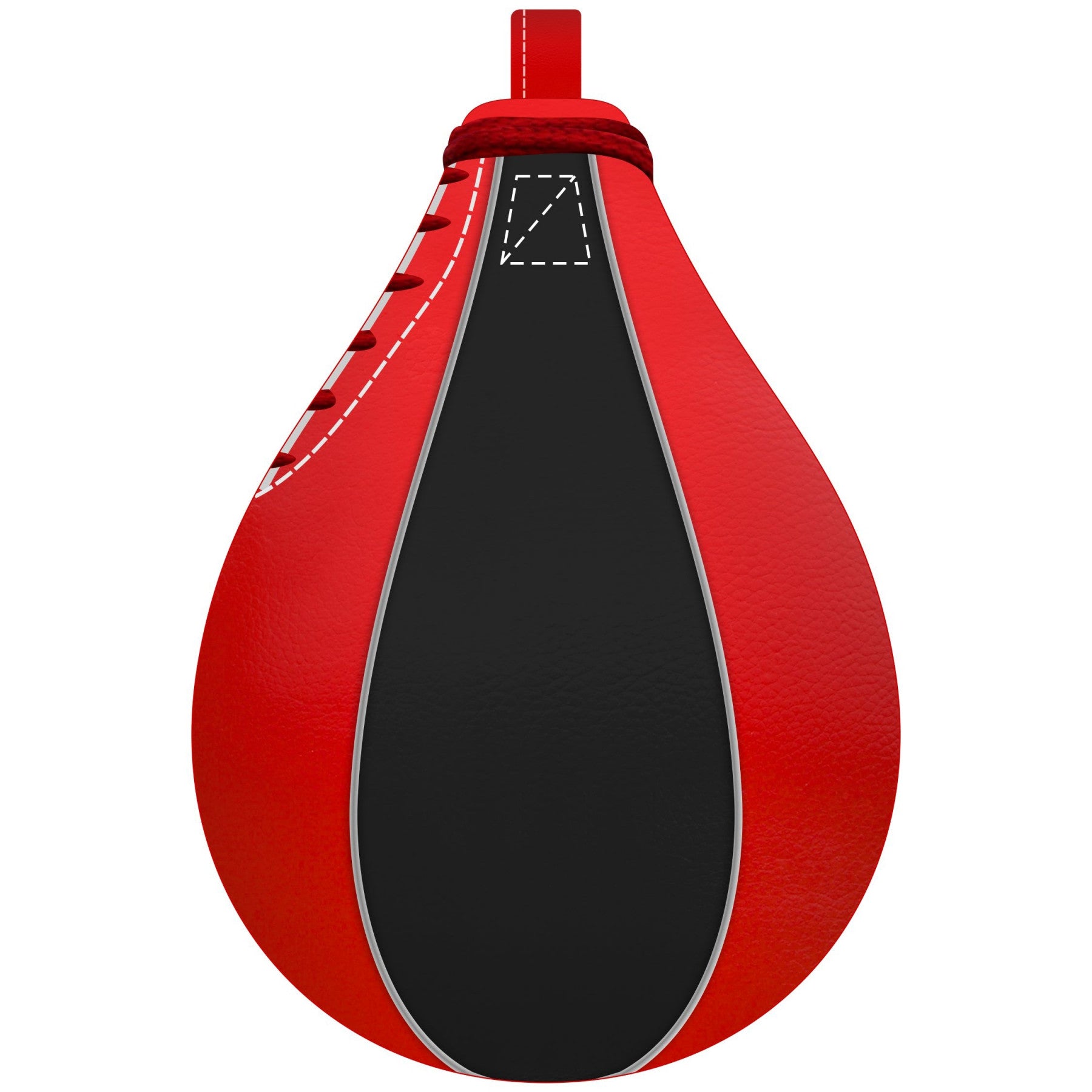 Farabi Sports speed bag with a bold red and white design, featuring durability and style.
