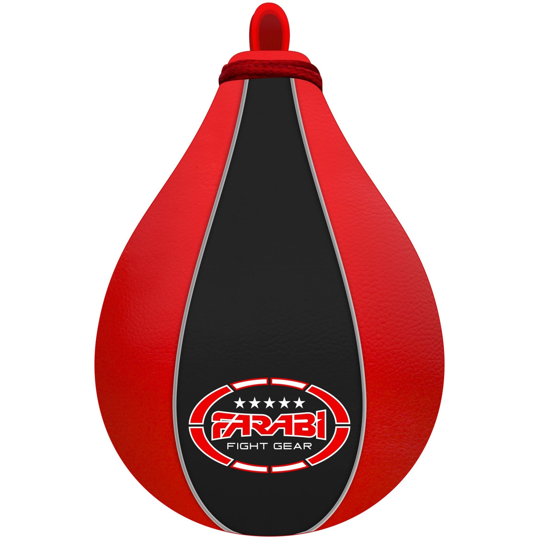 Farabi Sports speed bag with a bold red and white design, featuring the brand logo for durability and style.