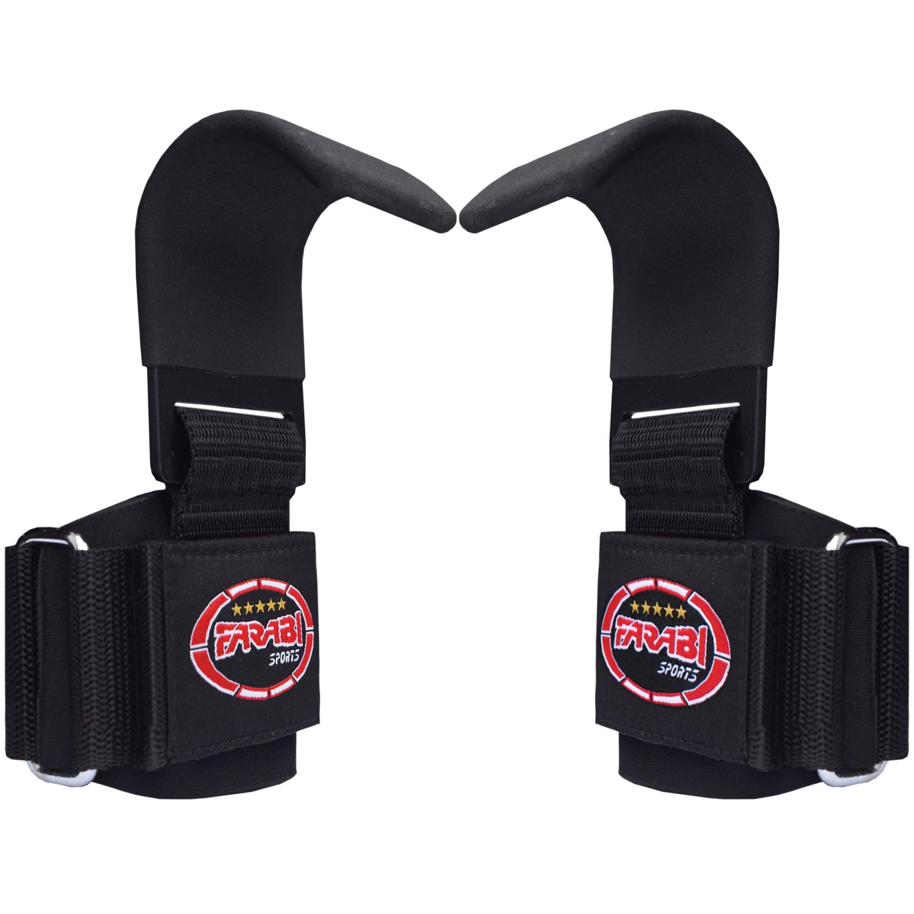 Farabi Weight lifting hook bar Straps Heavy Gym Training deadlifting pair black farabisports