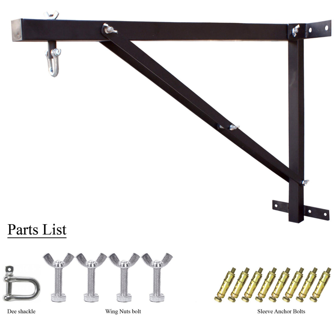 Punching Bag Wall Bracket Stand Heavy Duty Hanging Size Gold Black Silver Farabi Sports