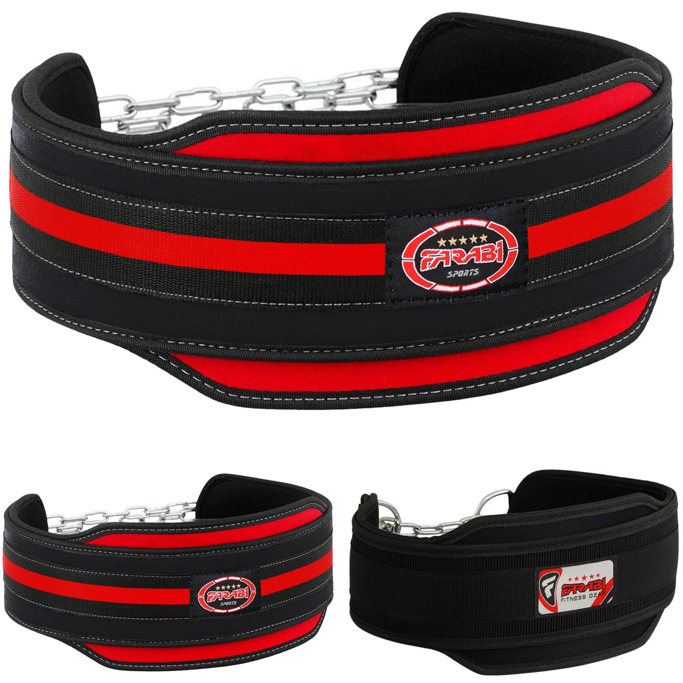 Dip Belt Chain Weight Lifting Training Belt Weight Dipping Gym Fitness Neoprene Farabi Sports