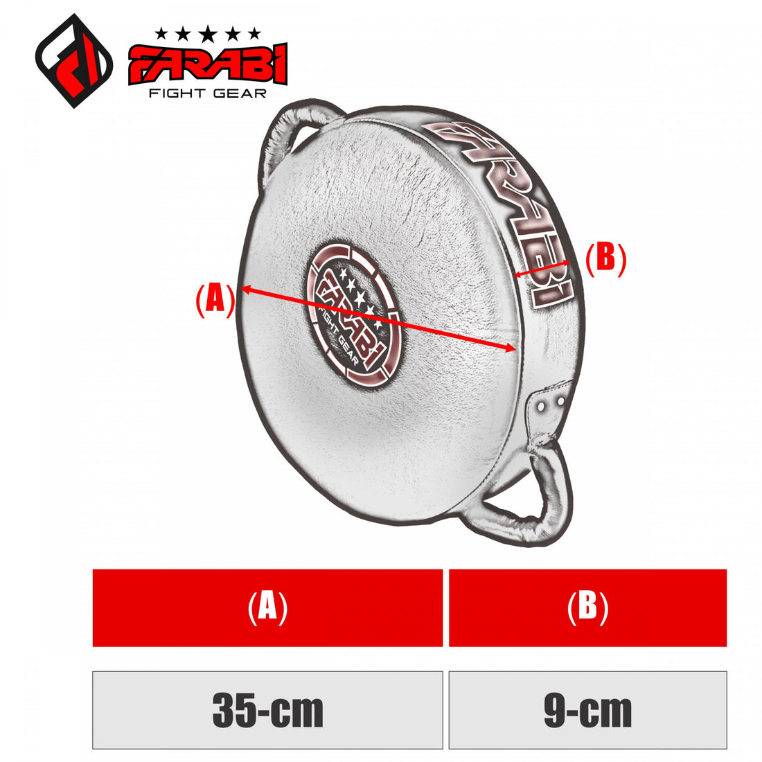 Round Strike Pad Kick Shield Punch Bag Focus pads Boxing MMA Martial Training Farabi Sports