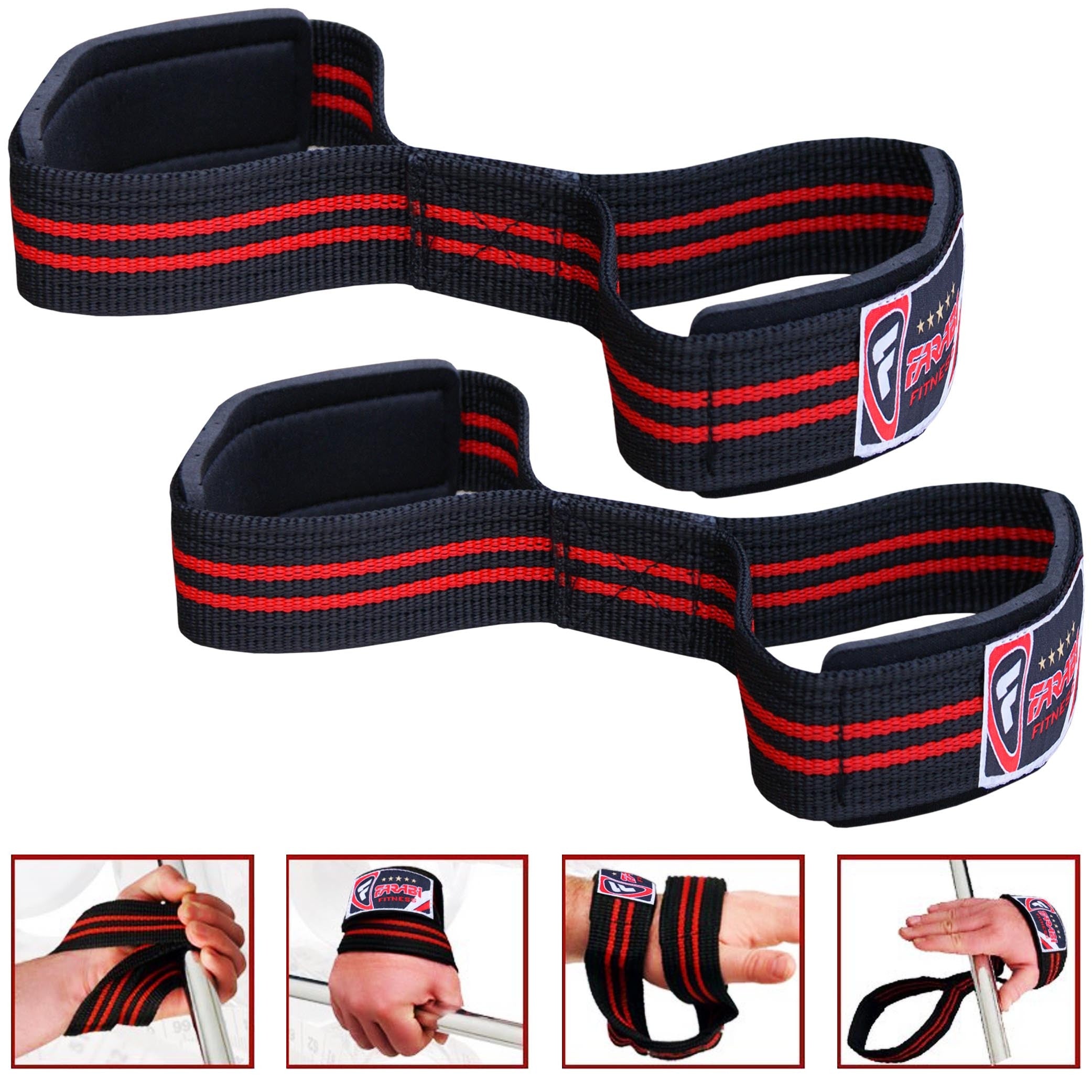 Farabi Bar Straps Figure 8 Weight Lifting Gym Fitness Strength Cros Fit Training Farabi Sports