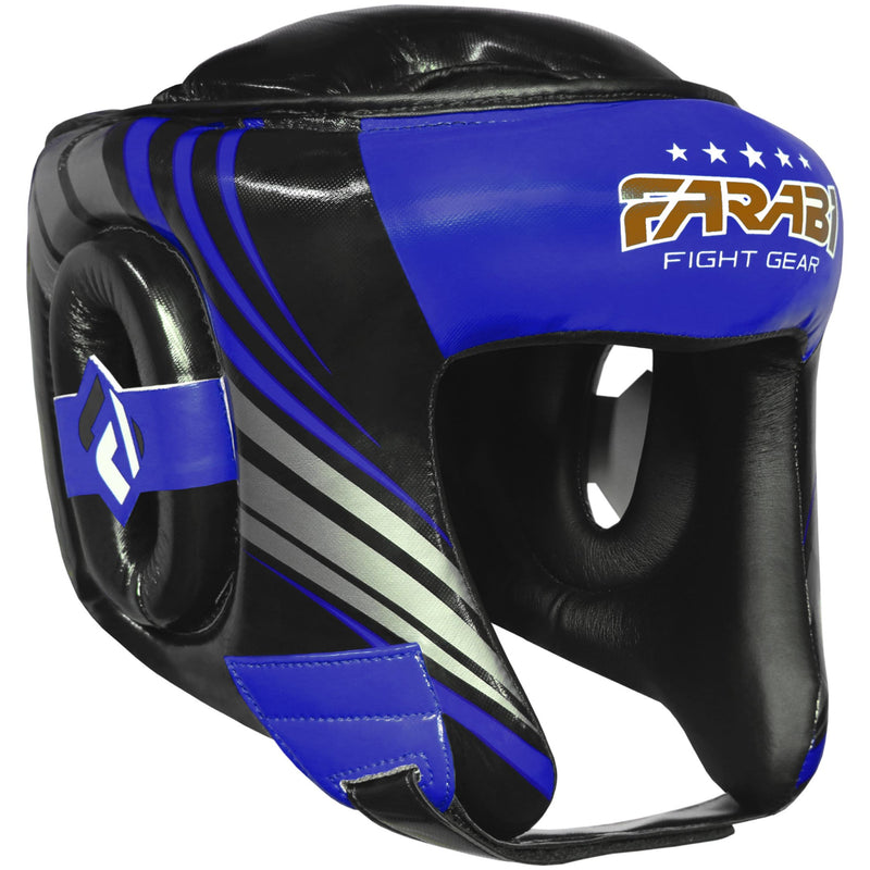 Farabi Sports kopfschutz Boxen Helmet with Adjustable Strap, Box kopfschutz  Open Face kopfschutz MMA, Muay Thai, Sparring, Kampfsport, Karate, Boxing  Helmet (S, White/Blue) : : Sport & Freizeit