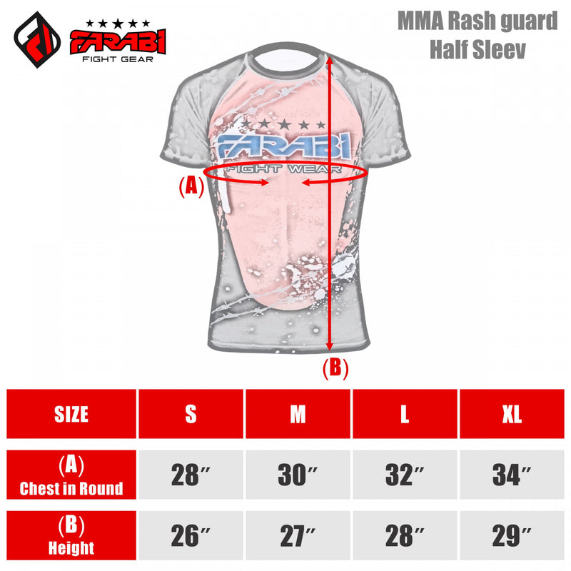 Farabi MMA rash guard compression top gym training body armour BJJ base layer Farabi Sports