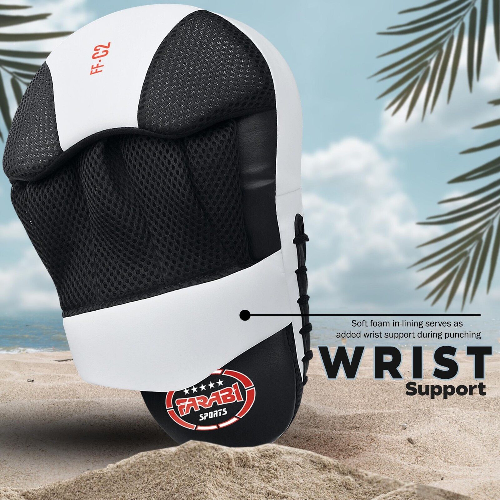 Farabi Sports Boxing Focus Pads Hook and Jab Kick MMA Focus Mitts Training Punching Gloves Curved Pair, Sparring Mitts and Pads, Karate Focus Pads Farabi Sports