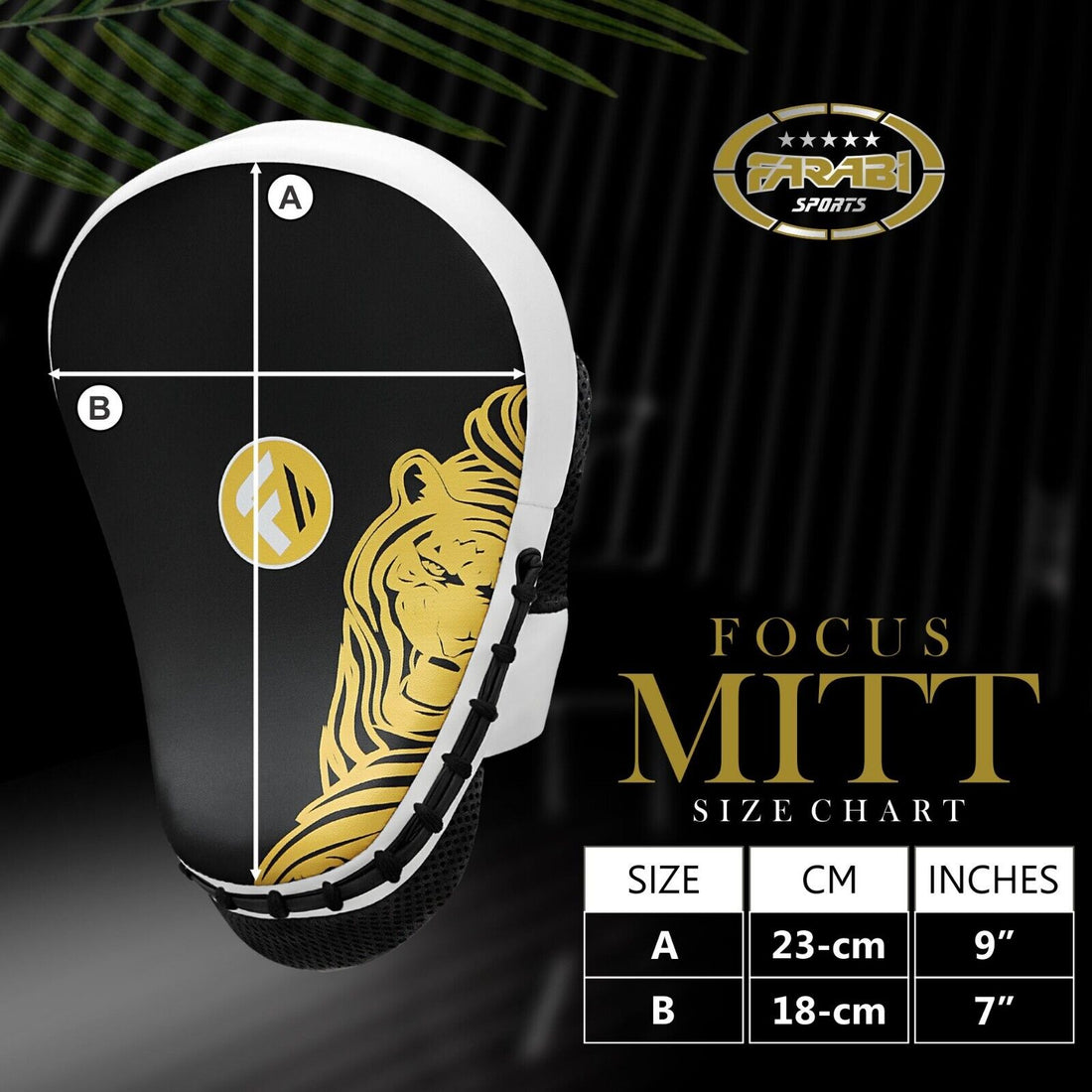 Boxing Focus Pads Hook and Jab Kick MMA Training Punching Gloves Curved Pair Farabi Sports