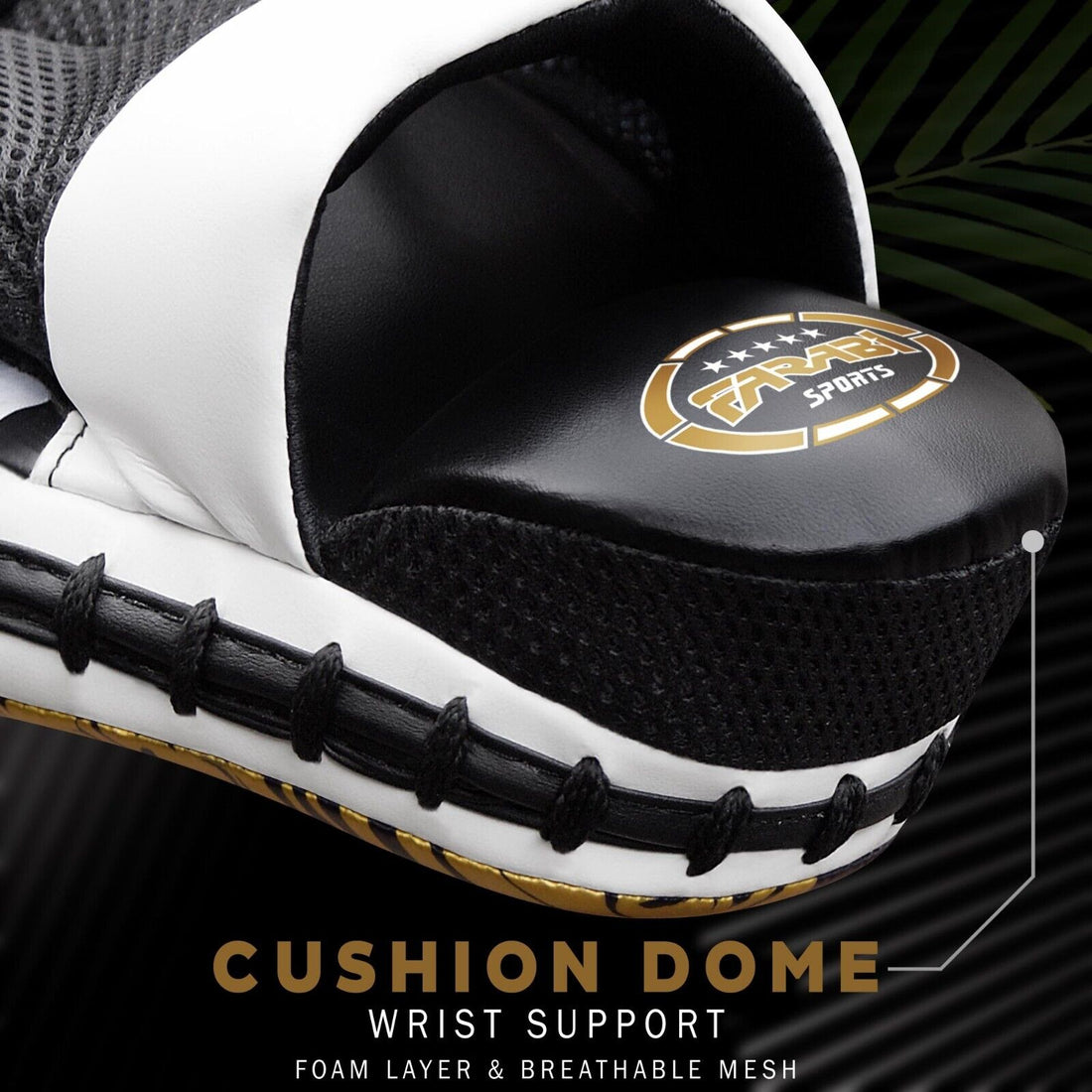 Boxing Focus Pads Hook and Jab Kick MMA Training Punching Gloves Curved Pair Farabi Sports