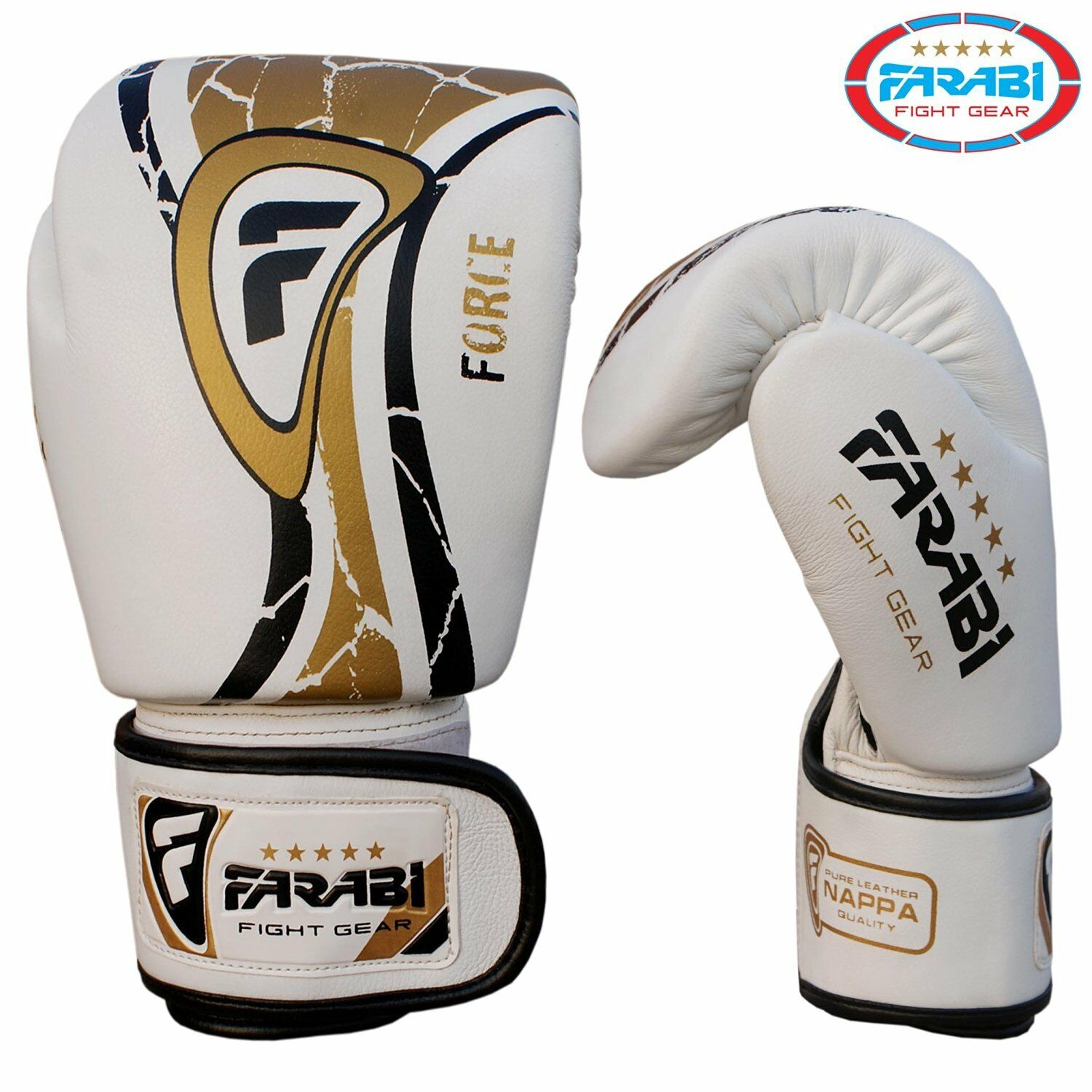 Farabi Force Boxing Gloves Sparring Training Punching Real Leather Gloves Farabi Sports