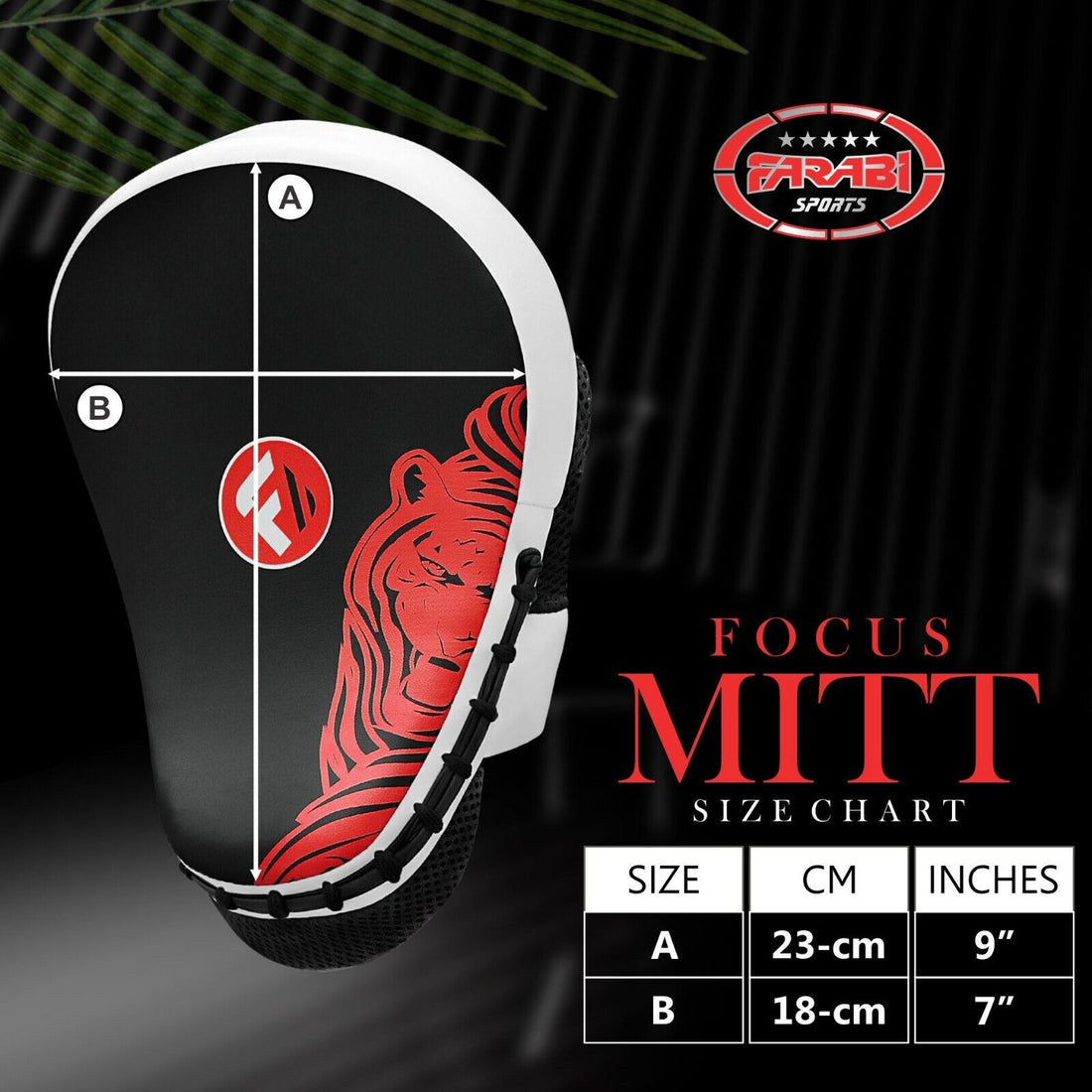 Boxing Focus Pads Hook and Jab Kick MMA Training Punching Gloves Curved Pair Farabi Sports