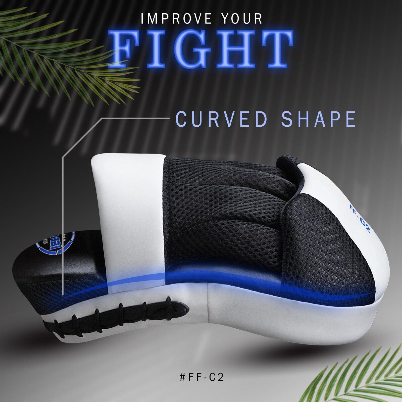 Farabi Sports Boxing Focus Pads Hook and Jab Kick MMA Focus Mitts Training Punching Gloves Curved Pair, Sparring Mitts and Pads, Karate Focus Pads Farabi Sports