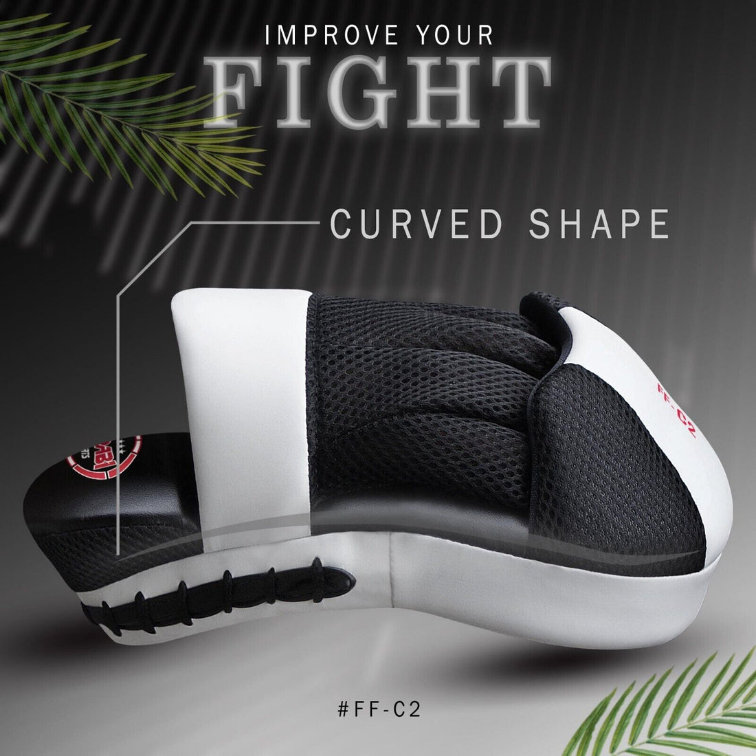 Boxing Focus Pads Hook and Jab Kick MMA Training Punching Gloves Curved Pair Farabi Sports