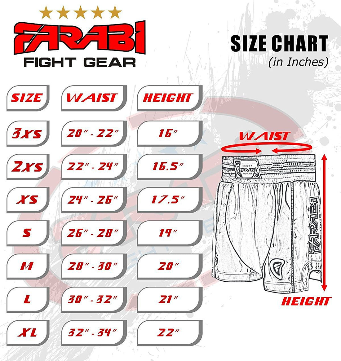 Muay Thai Shorts Kick Boxing MMA Training Gym Fitness Trunks Mix Martial arts Farabi Sports